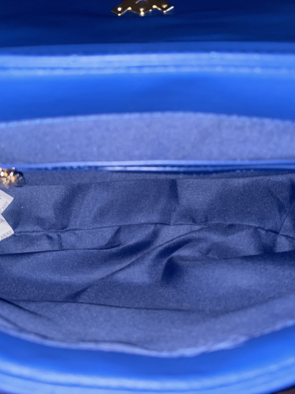 Brand New - Valentino Orlandi Blue Quilted Gold Chain-Handle Shoulder Bag - Picture 5 of 5
